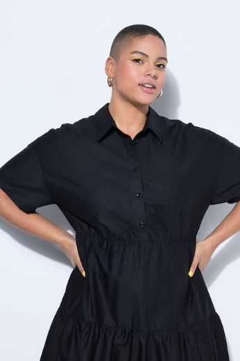 Plus size veliki brojevi Haljina midi kratkih rukava A kroja za punije