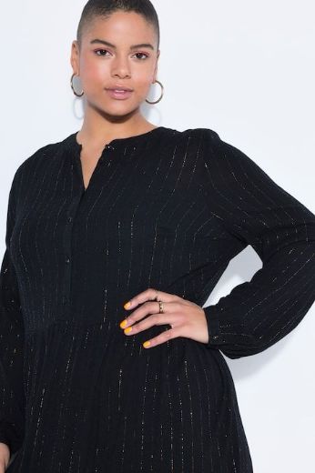 Plus size veliki brojevi Haljina midi dugih rukava A kroja za punije