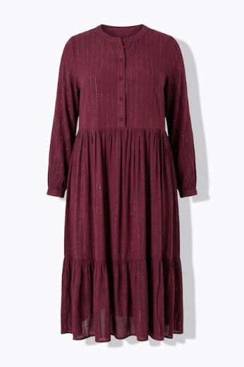 Plus size veliki brojevi Haljina midi dugih rukava A kroja za punije