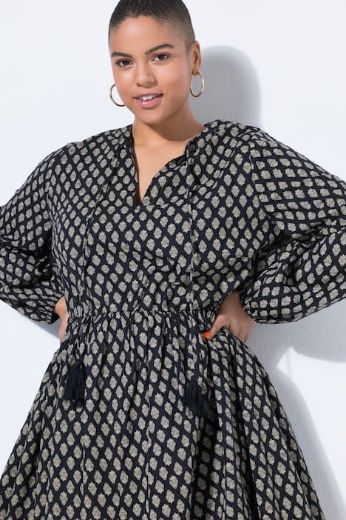 Plus size veliki brojevi Haljina dugih rukava za punije