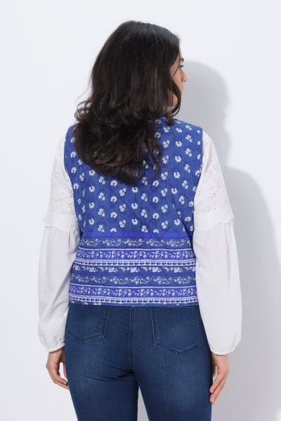 Veliki brojevi Prsluk na vezanje s cvjetnim uzorkom moda za punije