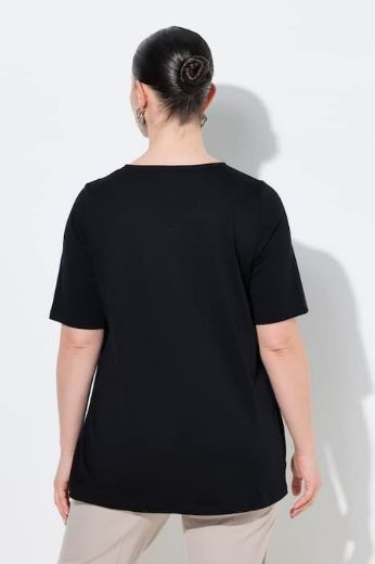 Plus size veliki brojevi Majica kratkih rukava V izreza pamučna za punije