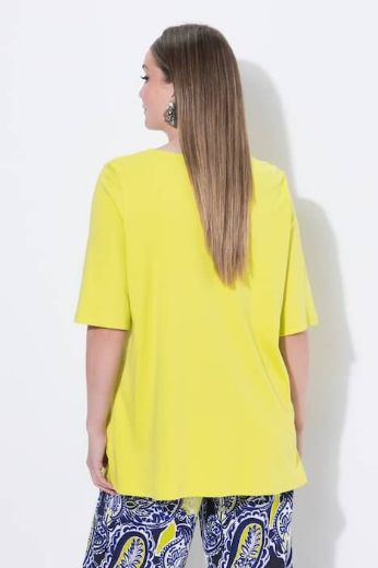 Plus size veliki brojevi Majica kratkih rukava V izreza pamučna za punije