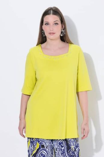 Plus size veliki brojevi Majica kratkih rukava V izreza pamučna za punije