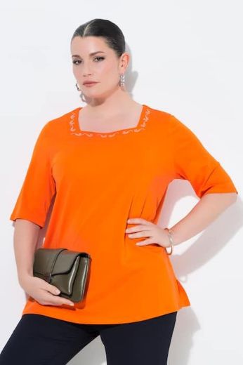 Plus size veliki brojevi Majica kratkih rukava V izreza pamučna za punije