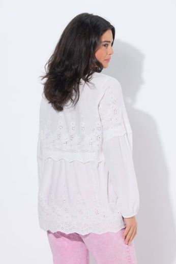 Plus size veliki brojevi Bluza dugih rukava s uzorkom čipke za punije