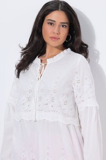 Plus size veliki brojevi Bluza dugih rukava s uzorkom čipke za punije