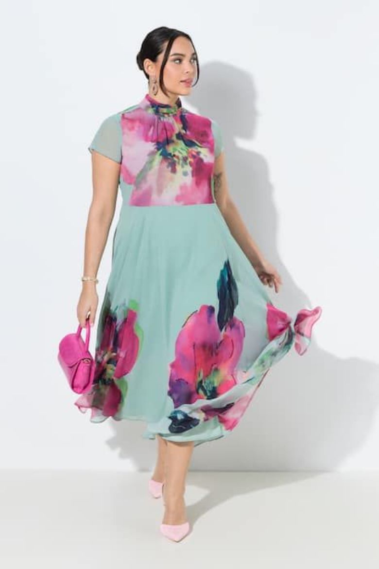 Plus size veliki brojevi Haljina maxi bez rukava s kragnom za punije