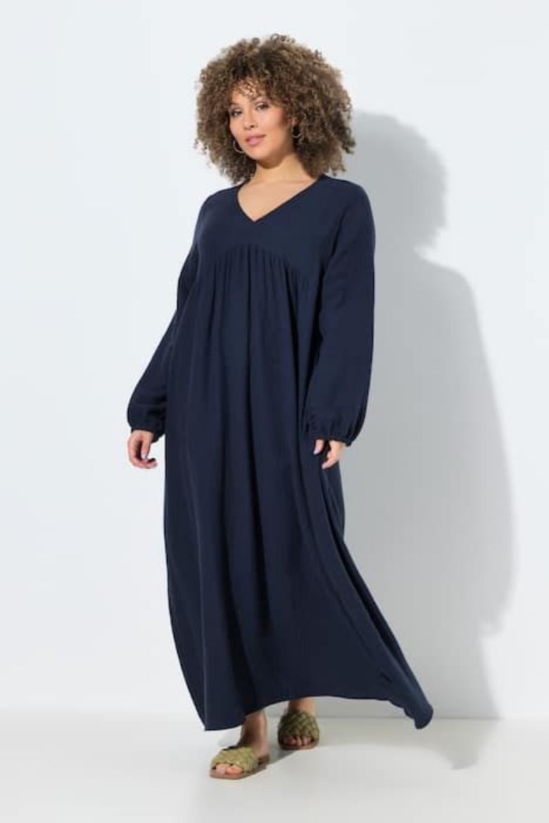 Plus size veliki brojevi Haljina dugih rukava A kroja za punije