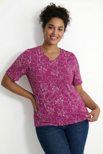 Plus size veliki brojevi Majica kratkih rukava V izreza za punije