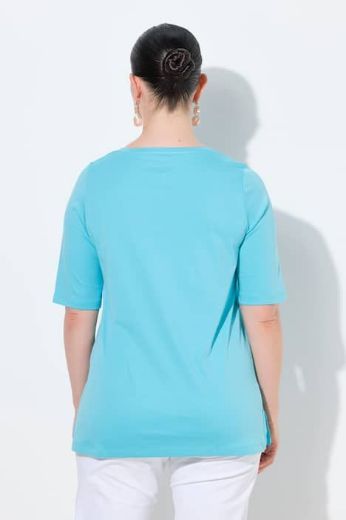 Plus size veliki brojevi Majica kratkih rukava s ukrasima pamučna za punije