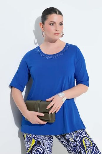 Plus size veliki brojevi Majica kratkih rukava s ukrasima pamučna za punije