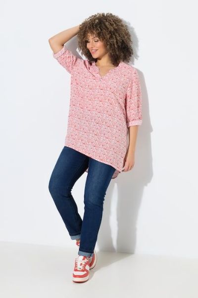 Veliki brojevi Tunika poludugih rukava s izrezom moda za punije