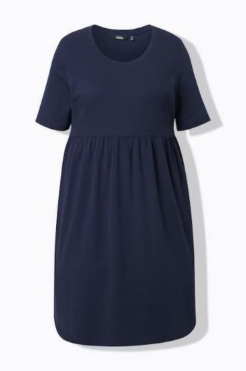 Plus size veliki brojevi Haljina kratkih rukava okruglog izreza za punije