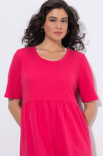 Plus size veliki brojevi Haljina kratkih rukava okruglog izreza za punije