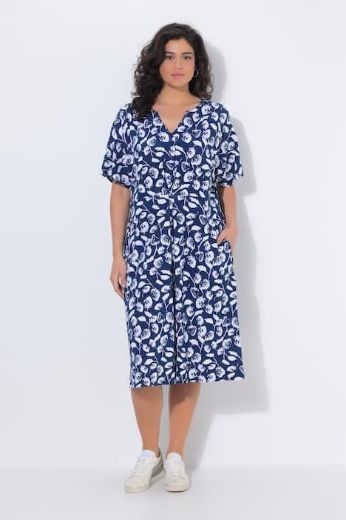 Plus size veliki brojevi Haljina midi kratkih rukava za punije