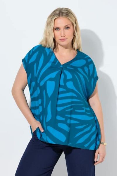 Veliki brojevi Tunika kratkih rukava šireg kroja moda za punije