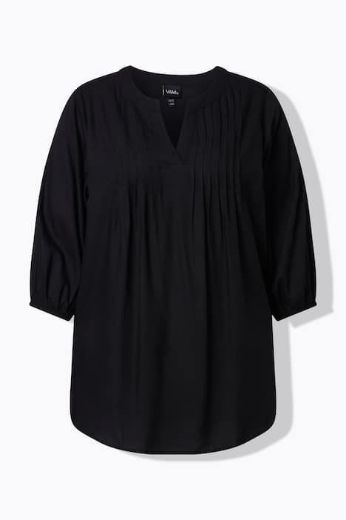 Plus size veliki brojevi Bluza 3/4 rukavi s naborima za punije