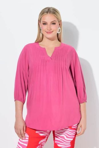 Plus size veliki brojevi Bluza 3/4 rukavi s naborima za punije