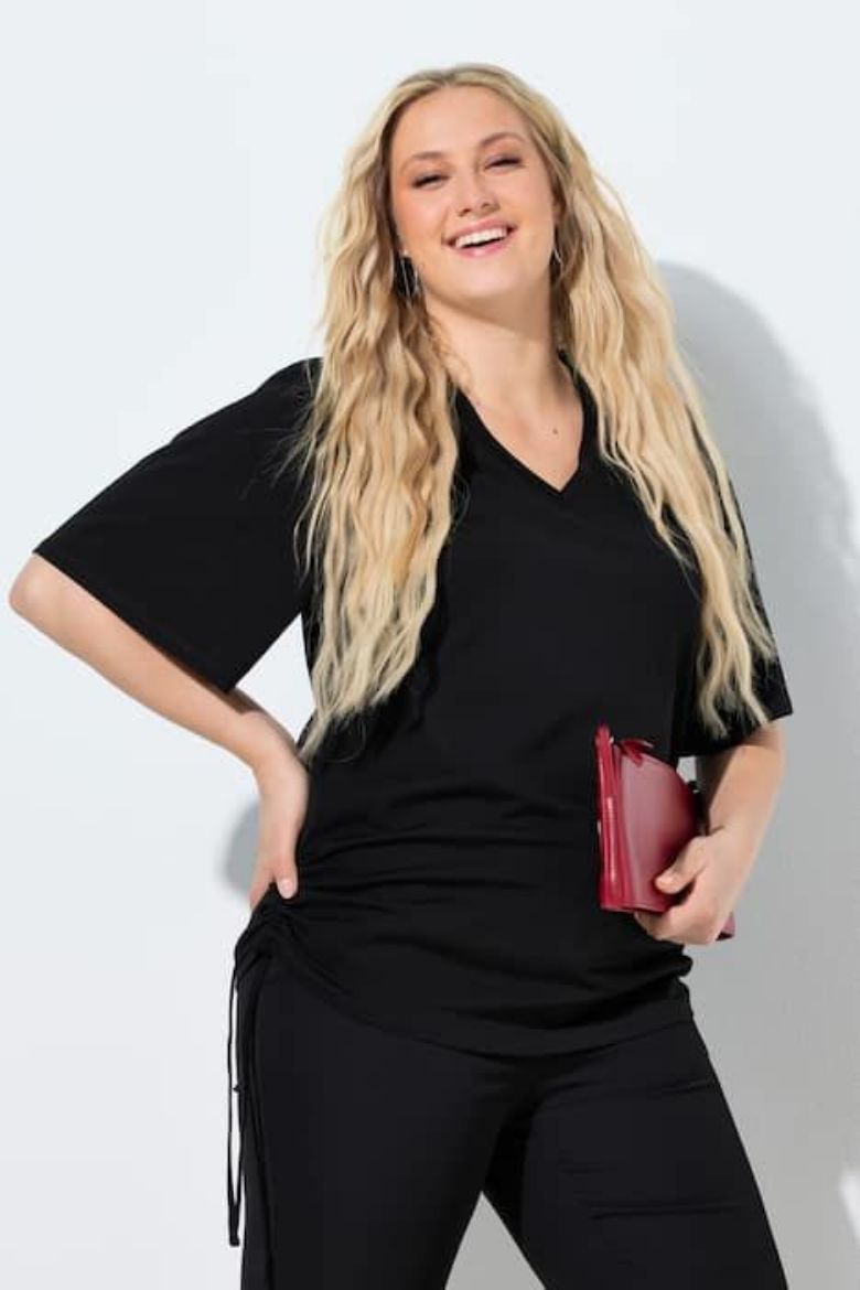 Plus size veliki brojevi Majica kratkih rukava V izreza za punije