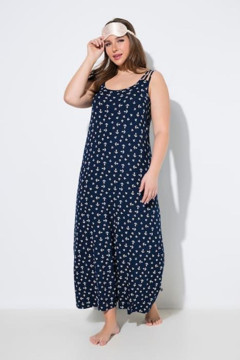 Plus size veliki brojevi Spavaćica bez rukava okruglog izreza za punije