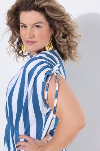 Plus size veliki brojevi Tunika bez rukava prugasta za punije