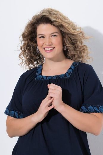 Plus size veliki brojevi Haljina midi kratkih rukava za punije