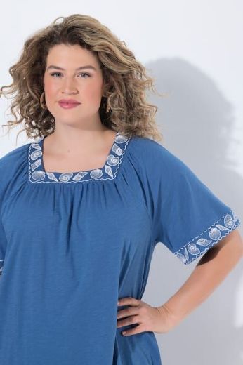 Plus size veliki brojevi Haljina midi kratkih rukava za punije