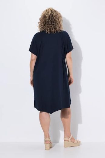 Plus size veliki brojevi Haljina midi kratkih rukava pamučna za punije