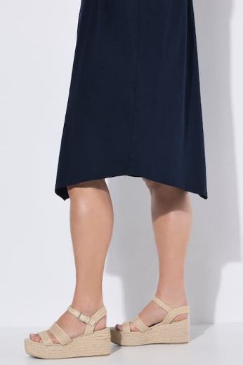 Plus size veliki brojevi Haljina midi kratkih rukava pamučna za punije