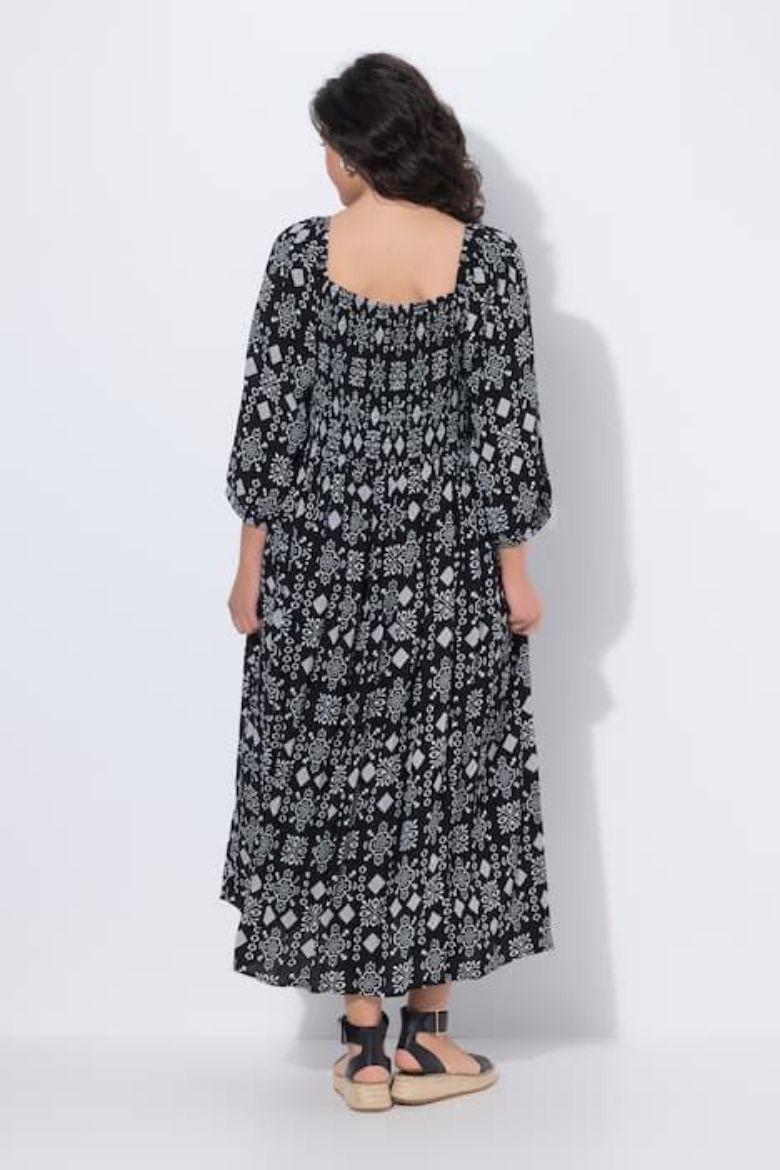 Plus size veliki brojevi Haljina midi 3/4 rukavi za punije