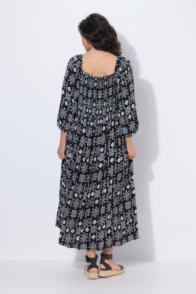 Veliki brojevi Haljina midi 3/4 rukavi moda za punije