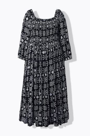 Plus size veliki brojevi Haljina midi 3/4 rukavi za punije