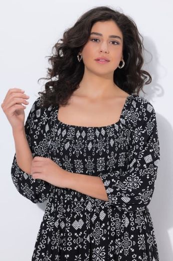 Plus size veliki brojevi Haljina midi 3/4 rukavi za punije