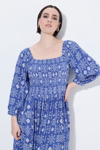 Plus size veliki brojevi Haljina midi 3/4 rukavi za punije
