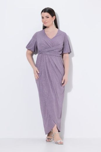 Plus size veliki brojevi Haljina maxi kratkih rukava omotanog izgleda za punije