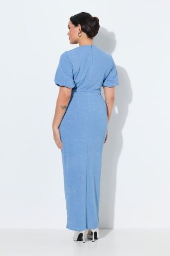 Plus size veliki brojevi Haljina maxi kratkih rukava omotanog izgleda za punije