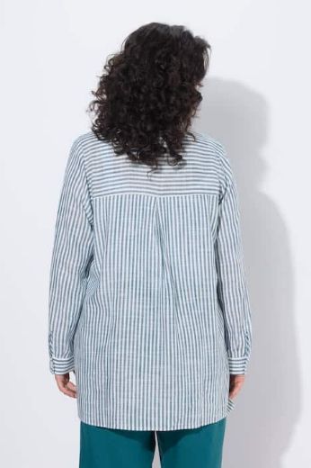 Plus size veliki brojevi Bluza od mješavine lana dužeg kraja za punije