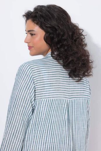 Plus size veliki brojevi Bluza od mješavine lana dužeg kraja za punije