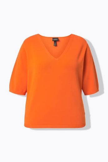 Plus size veliki brojevi Pulover polu rukava V ovratnika za punije