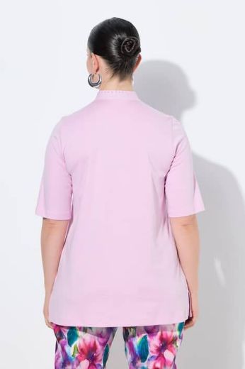 Plus size veliki brojevi Majica s ukrasima na ovratniku kratki rukavi za punije