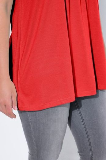 Plus size veliki brojevi Majica s naborima duži model za punije