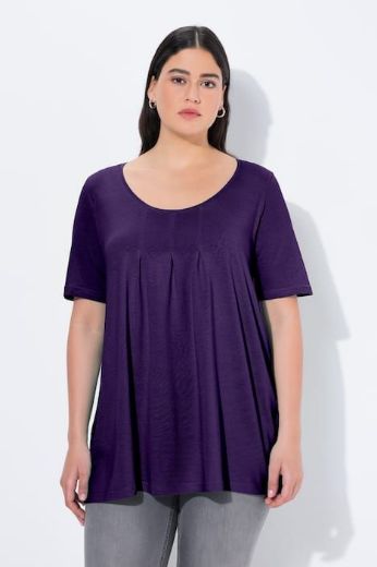 Plus size veliki brojevi Majica s naborima duži model za punije