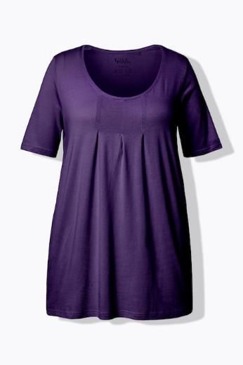 Plus size veliki brojevi Majica s naborima duži model za punije