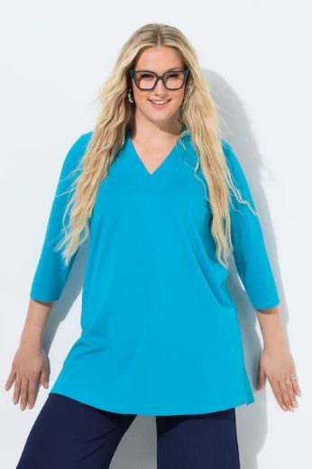 Plus size veliki brojevi Majica duži model V ovratnika za punije