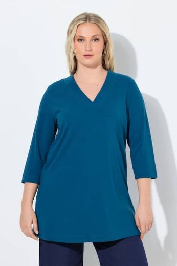 Plus size veliki brojevi Majica duži model V ovratnika za punije