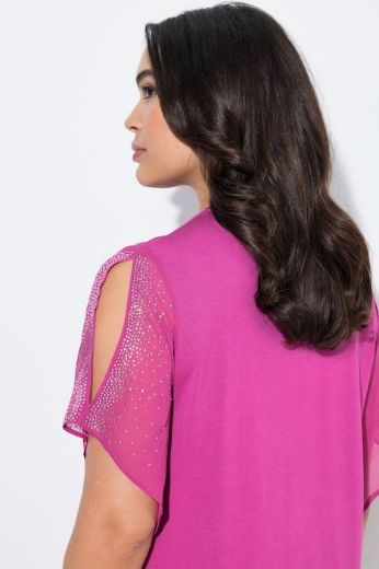 Plus size veliki brojevi Bluza svečana s ukrasima na rukavima za punije