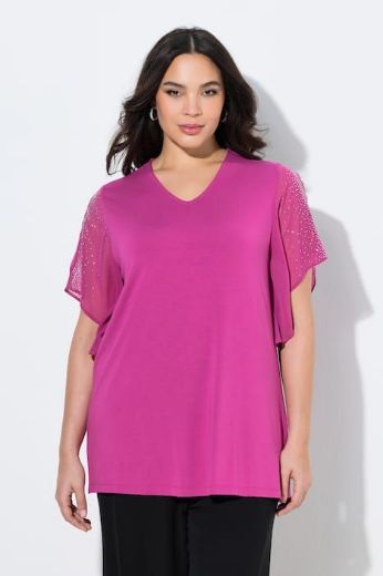 Plus size veliki brojevi Bluza svečana s ukrasima na rukavima za punije