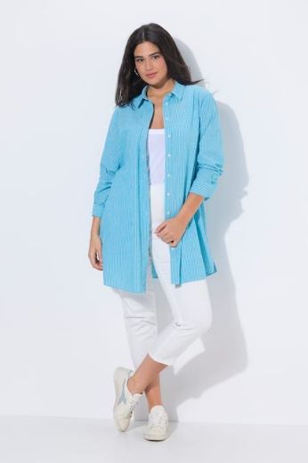 Plus size veliki brojevi Bluza dužeg kroja na pruge za punije