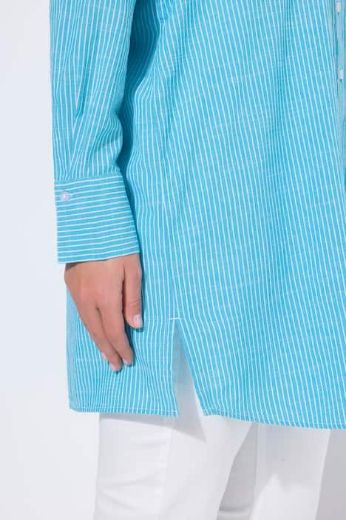 Plus size veliki brojevi Bluza dužeg kroja na pruge za punije